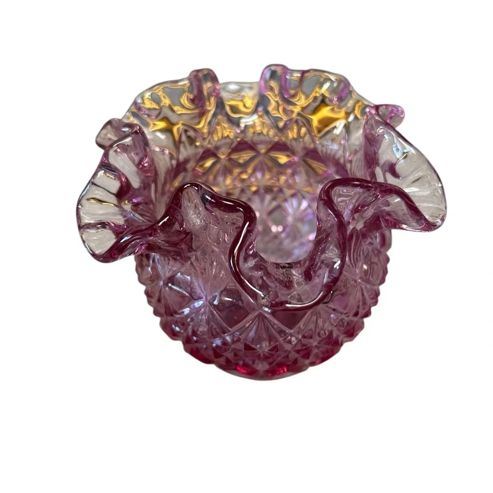 Fenton Pink Art Glass Vase - Picture 2 of 4